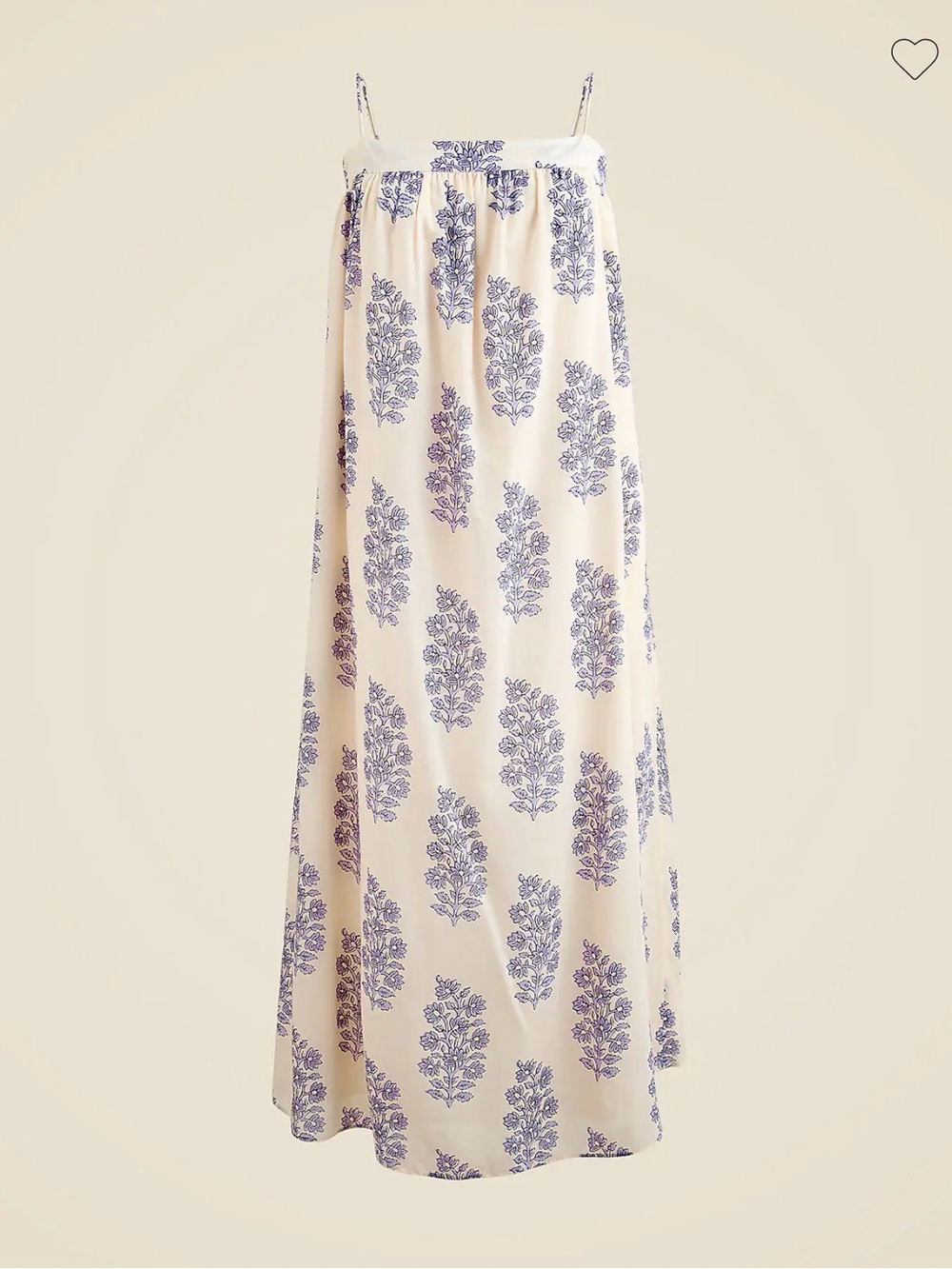 J. Crew Floaty midi dress in block-print cotton voile.